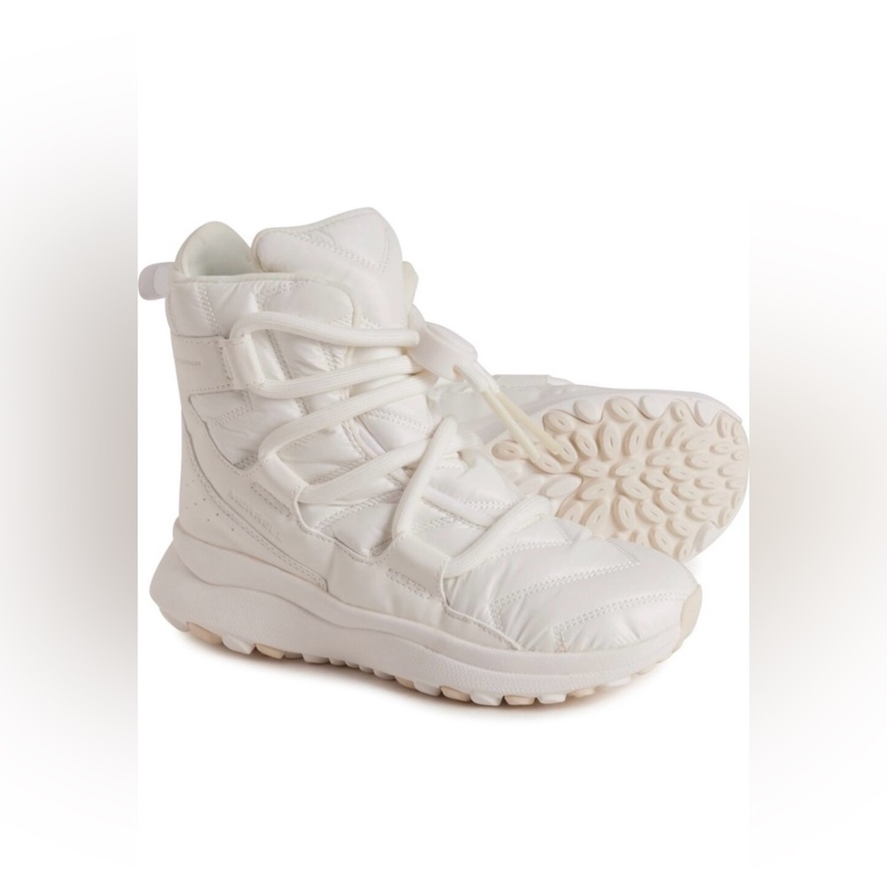 New Merrell Cloud Puff lace polar waterproof boots in size 6.5 white